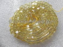 Lemon Quartz Plain Cube Shape Beads